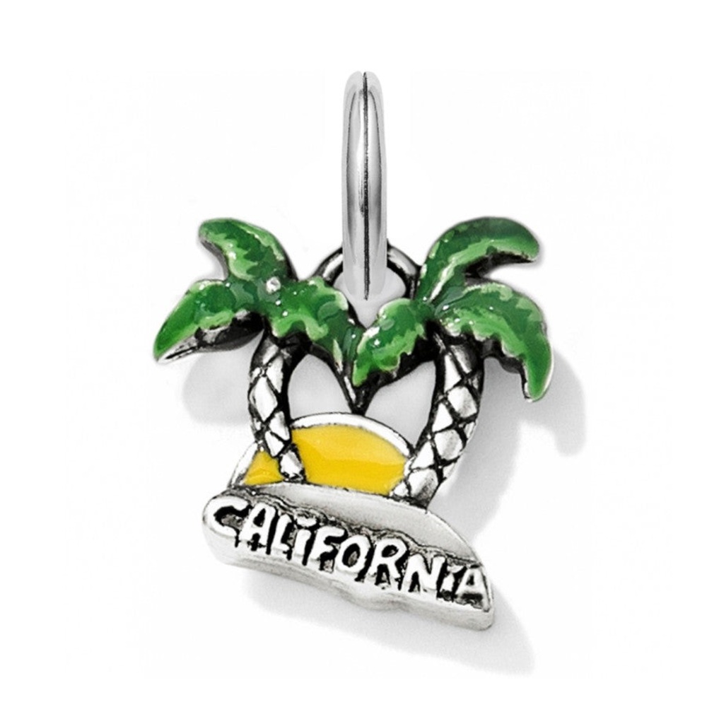 Brighton California Palm Tree Charm Pendant - Green and Yellow